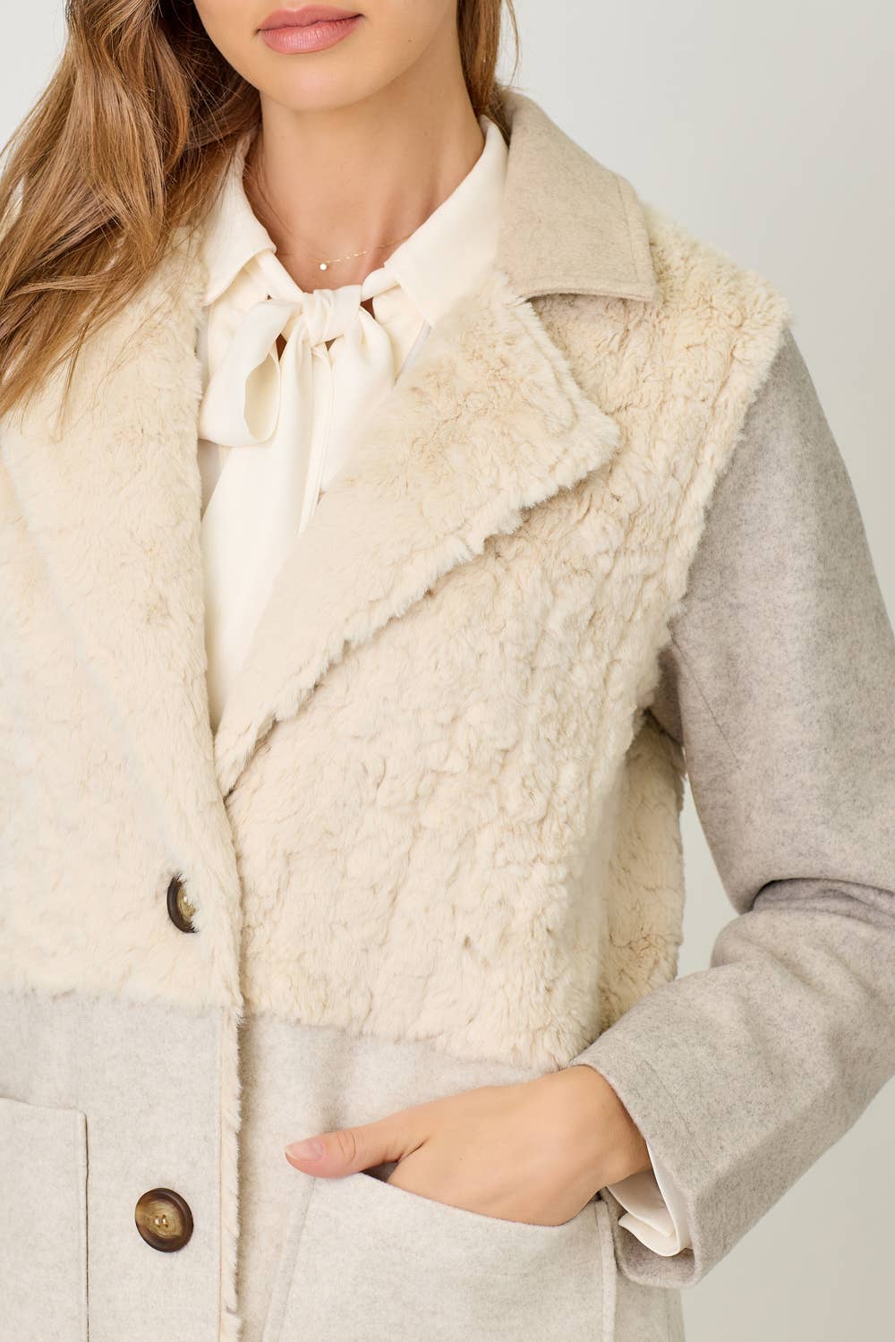 Color Blocked Long Coat