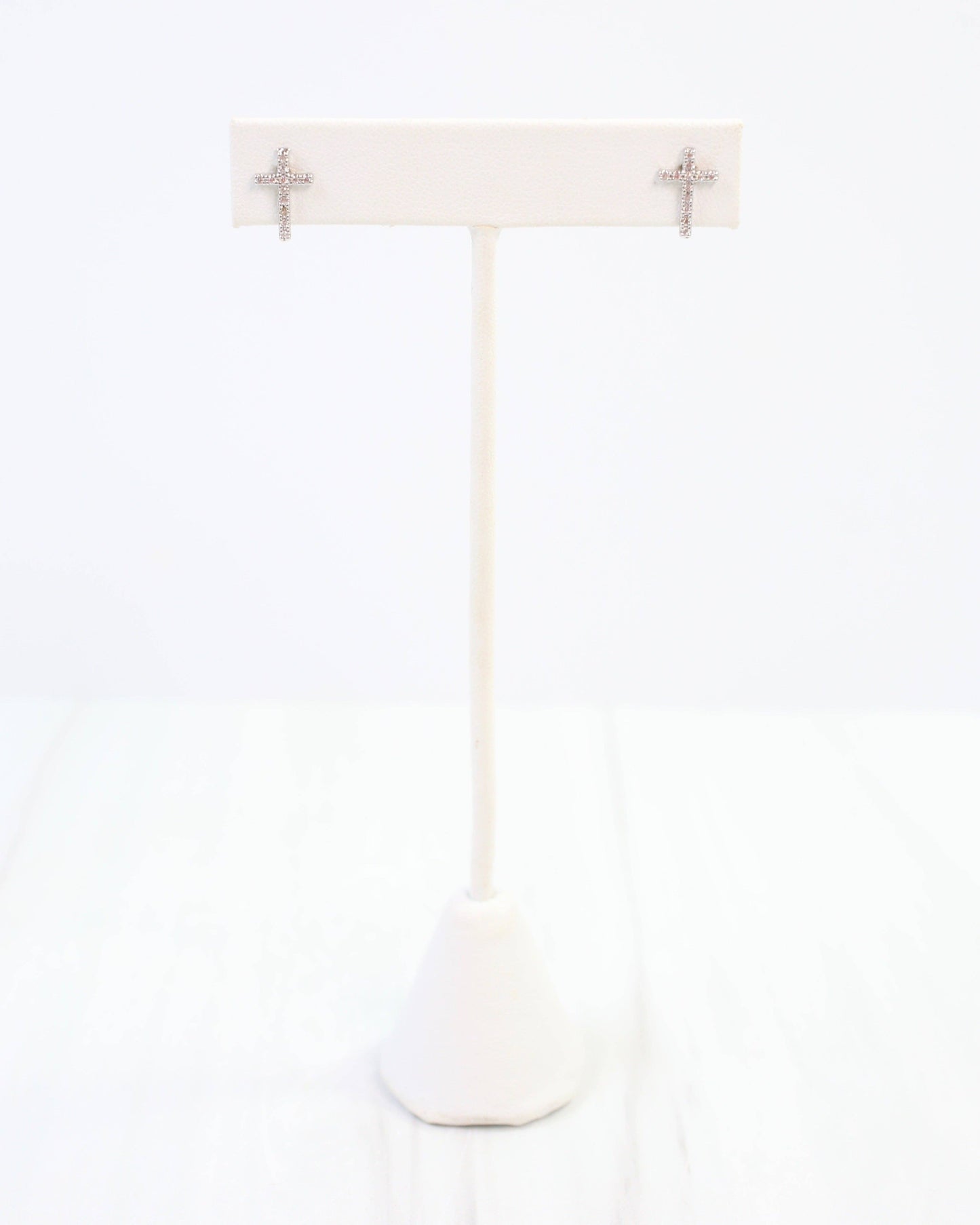 Colorado Cross and Crystal Stud Earring Silver