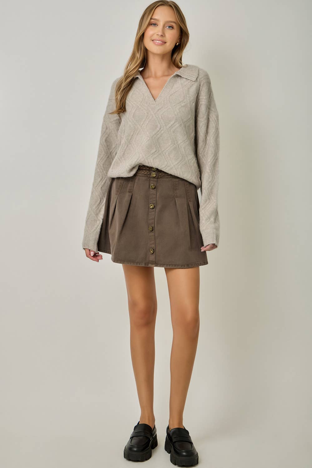 Diamond Textured Mohair Pullover
