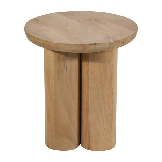 18 in. Natural Wood Scandinavian Farmhouse Side Table