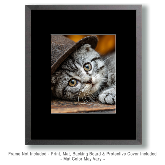 Buddy from Branson - Matted Art Print - Missouri Midwest Wholesale Cats in Funny Hats Retailers