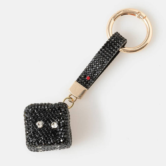 Pave Dice And Tag Bag Charm