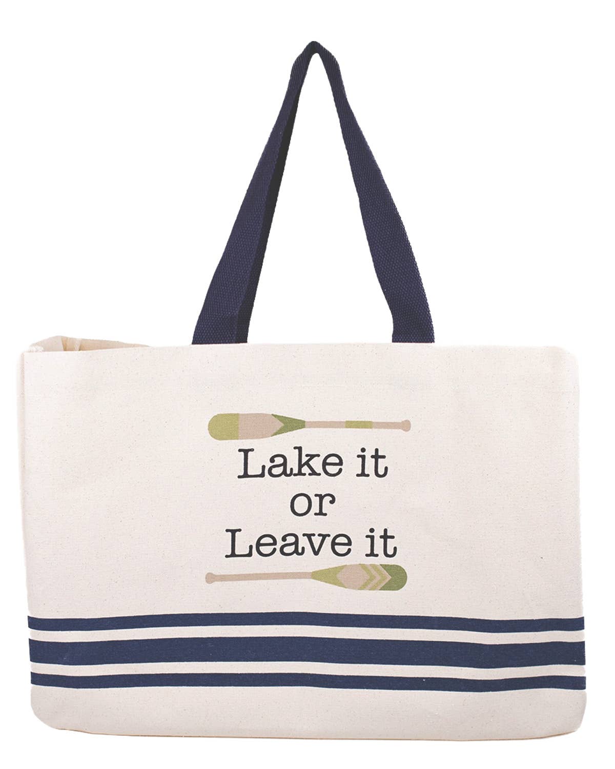 Lake It or Leave It Tote   Natural/Navy   19.5x13.5x7