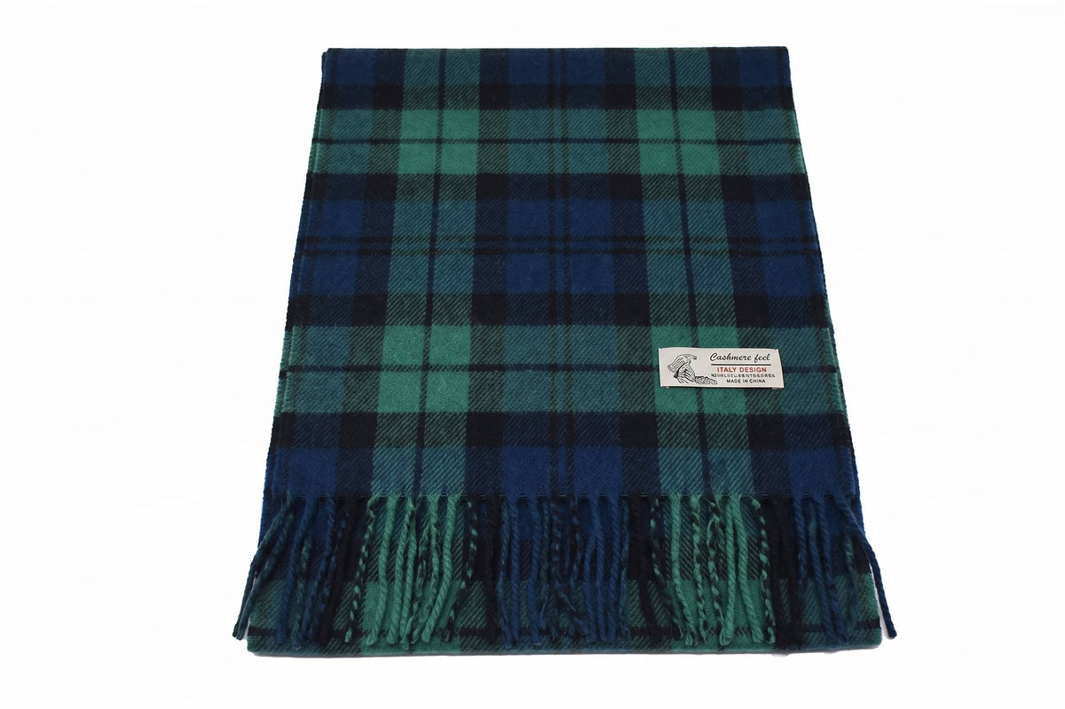 Soft Cashmere Feel Stewart Plaid Winter Muffler Scarf