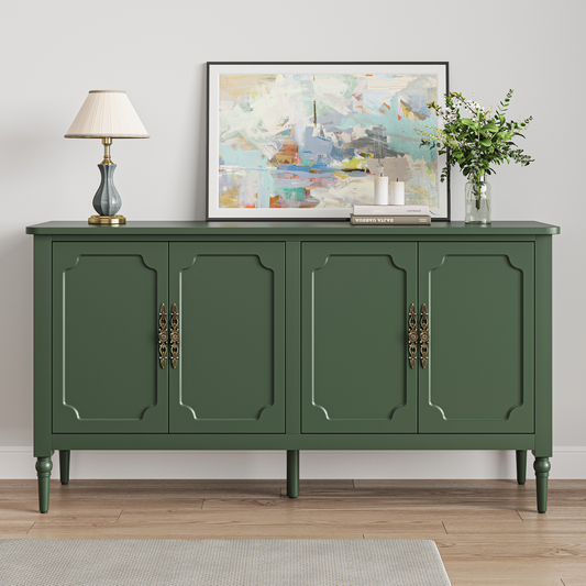 Console Cabinet, 58'' Mid Century Modern Pantry Cabinet