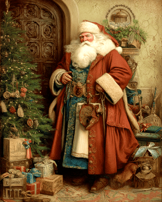 Old World Style Santa Claus Christmas Art Print - 8"x10" Artwork for 12"x14" Frame