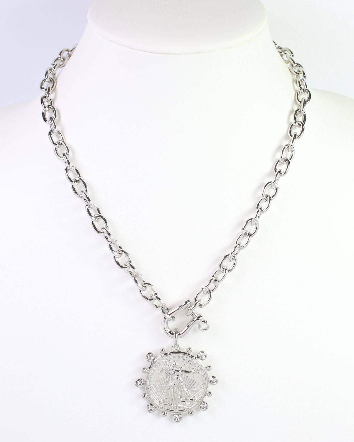 Armidale Horsebit Coin Necklace Silver
