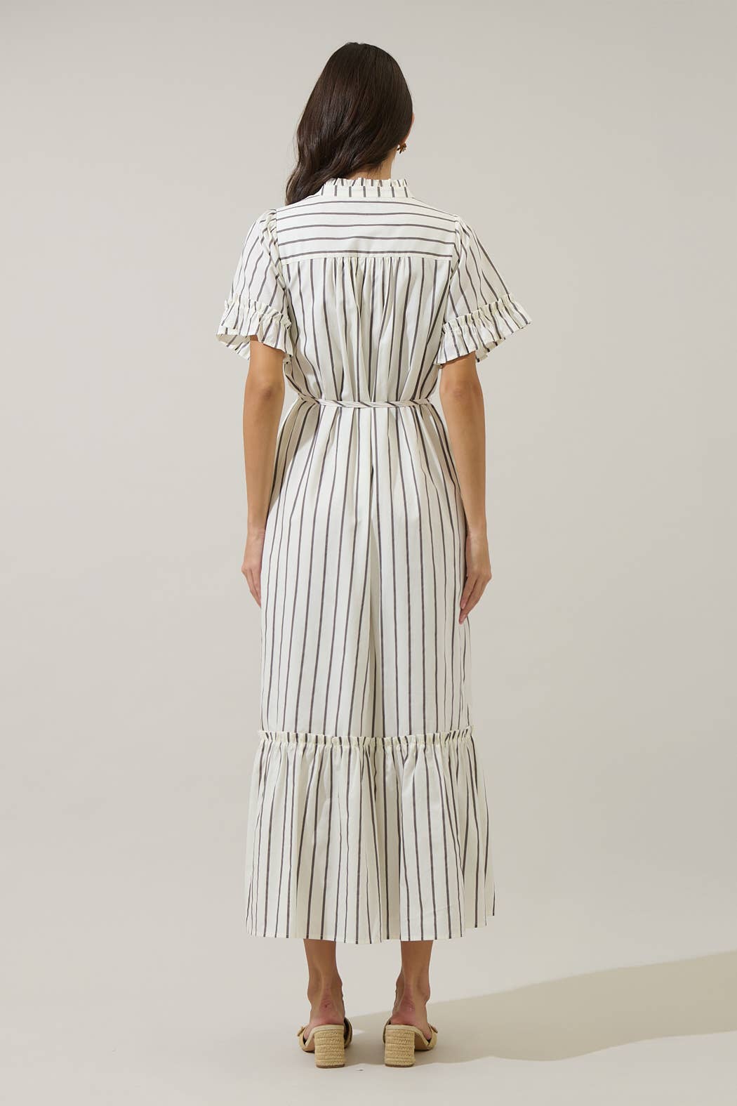 Kamara Striped Alna Button Up Midi Dress