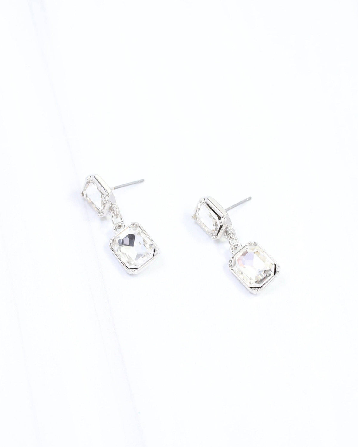 Chloe Crystal Drop Earring Silver