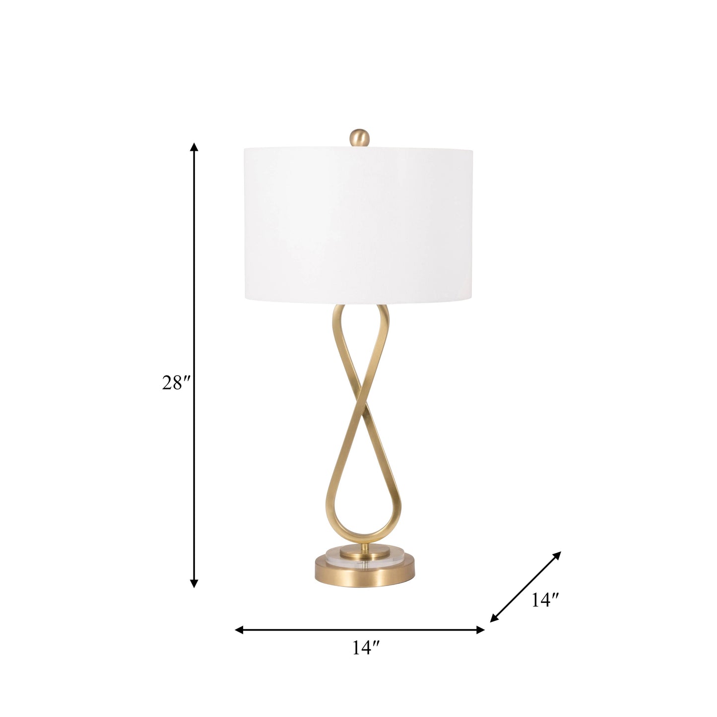 28 in. Metallic Gold Metal Infinity Table Lamp