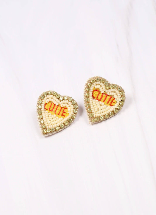 Heart Message Earring YELLOW