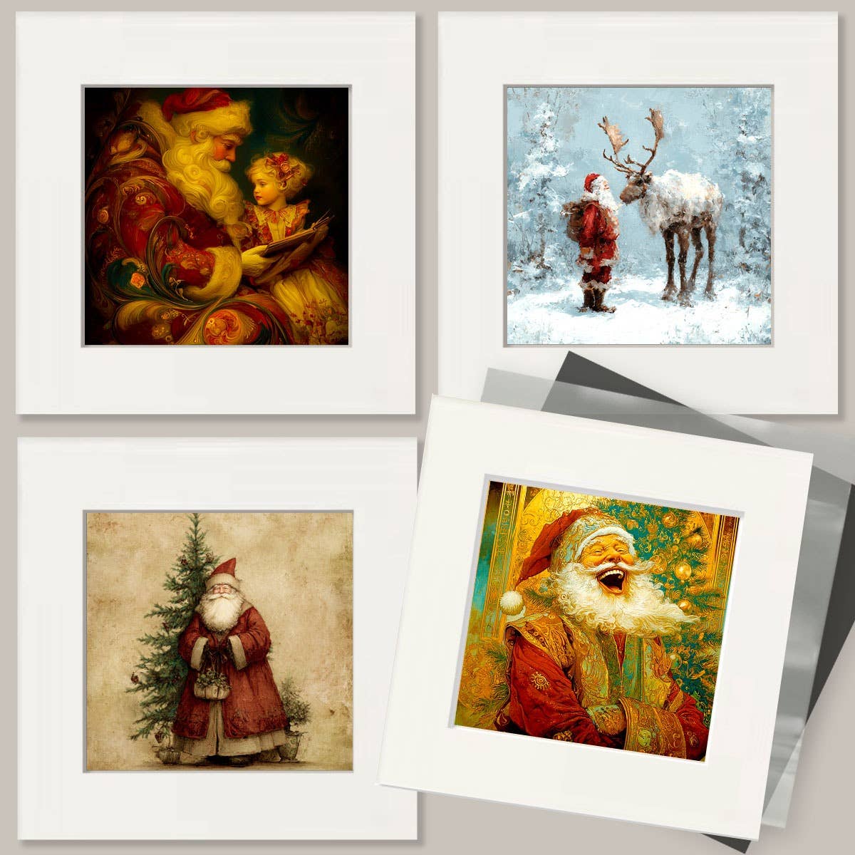 Old World Style Santa Claus Christmas Art Print - 8"x10" Artwork for 12"x14" Frame