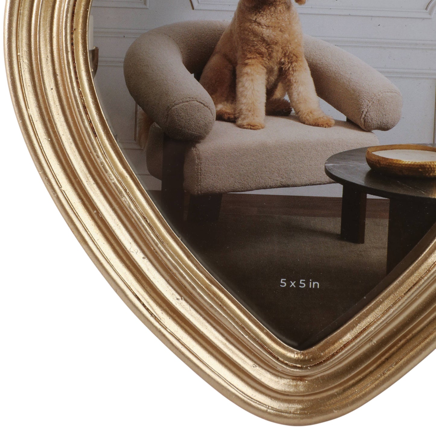 Photo Frame - Gold Polyresin Heart with Roses, 5x5 in.