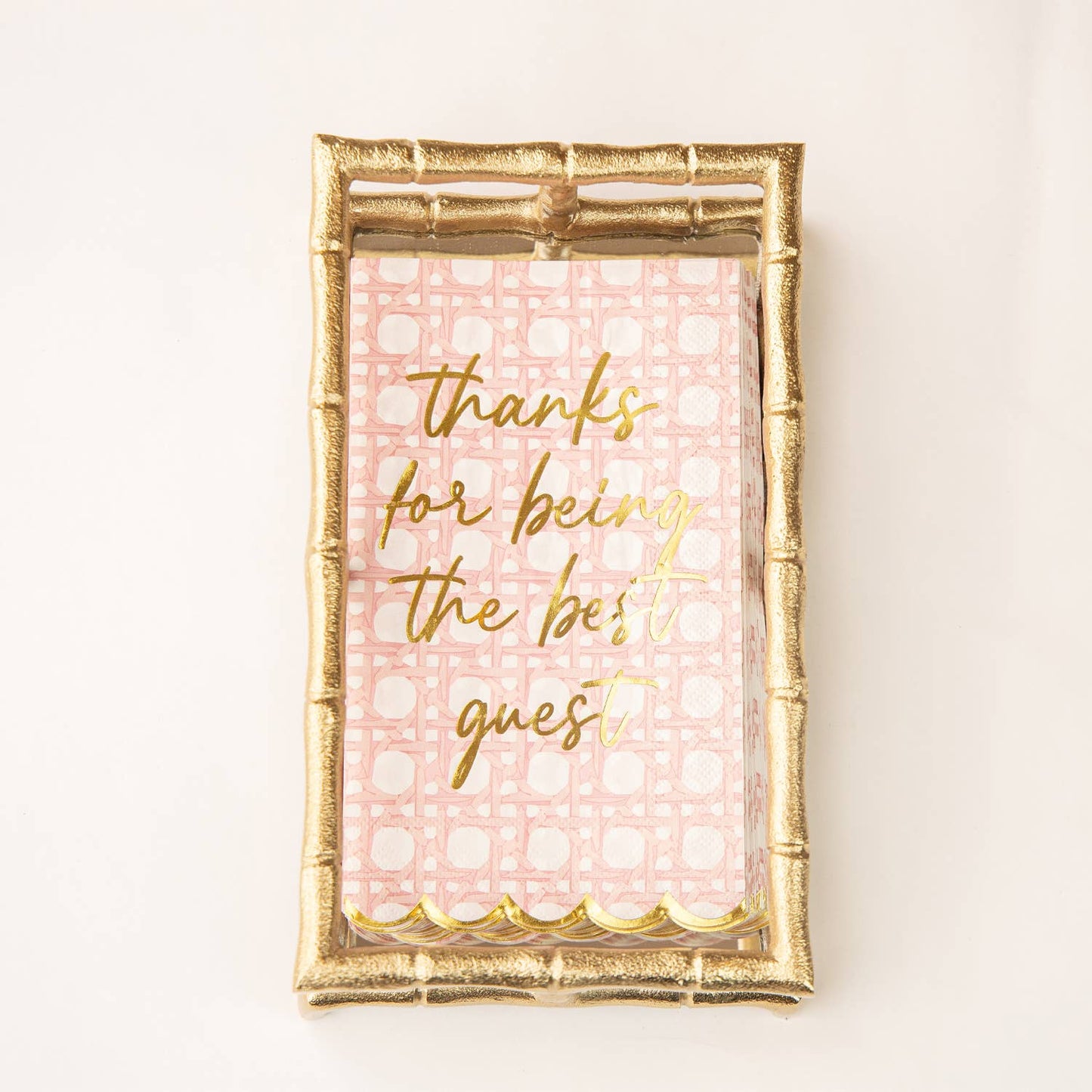 Pink Cane Print Paper Guest Towel Napkin Pack, 16-Count
