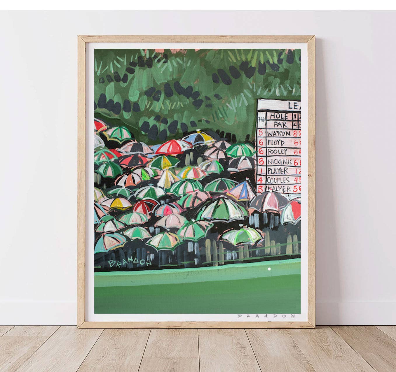 The Masters "Rainy Fairway" at Augusta National Print by Brandon Thomas with Black Frame
