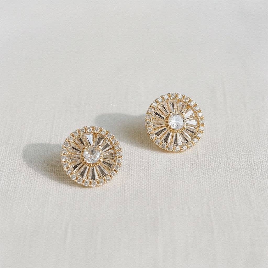 Vintage Glamour Gemstone Stud Earrings