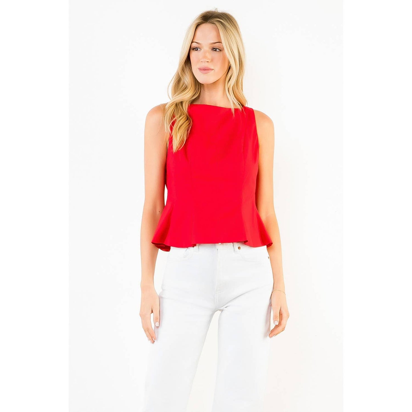 Sleeveless Peplum Top