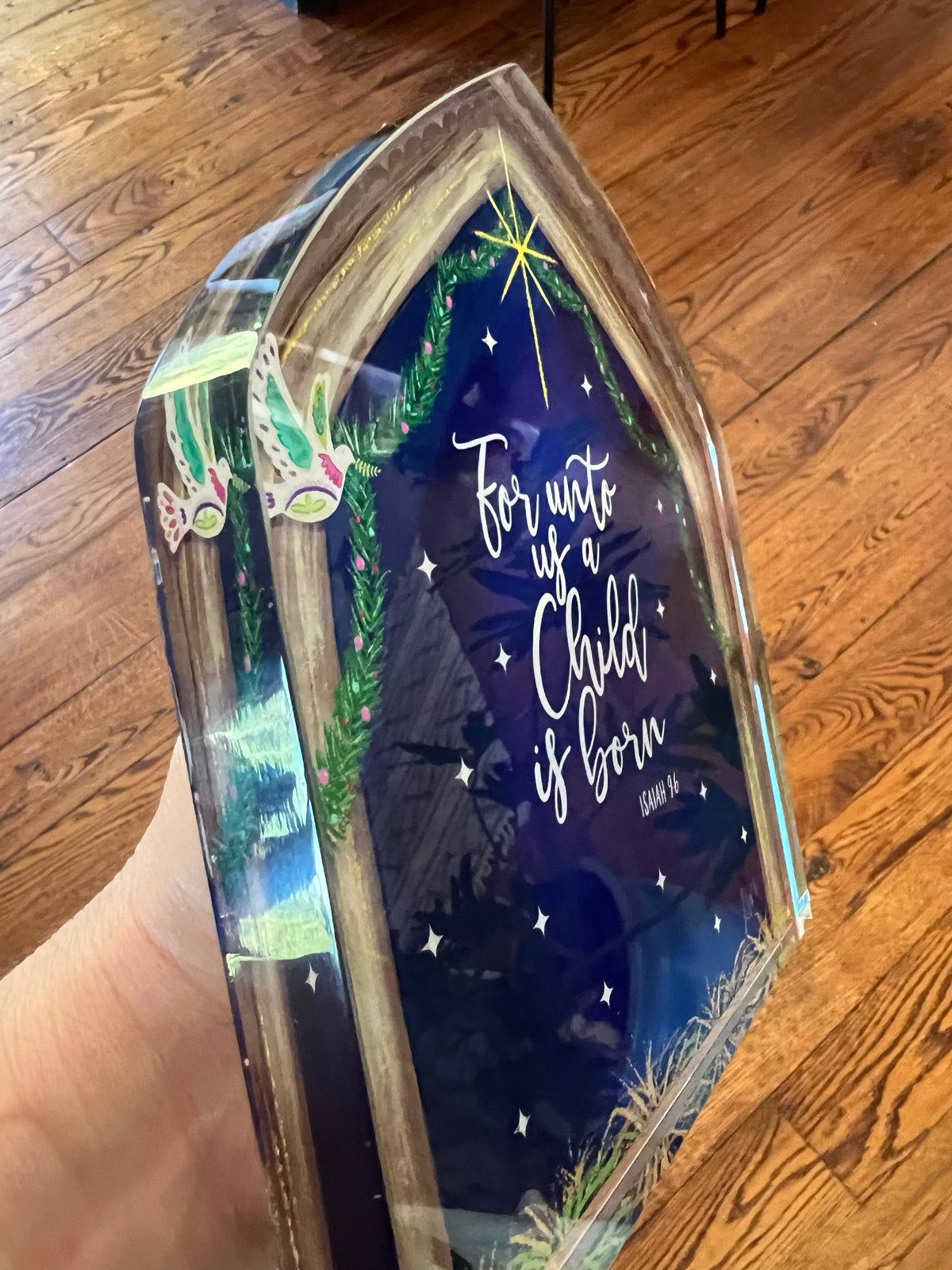 NINE PIECE "For Unto Us" Acrylic Nativity Set