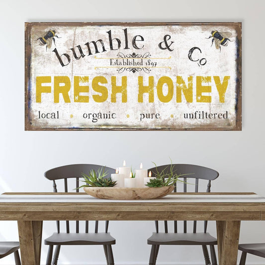 Bumble & Co Fresh Honey Large Canvas Wall Art