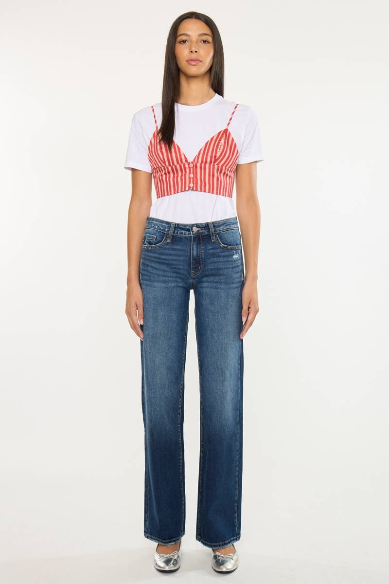 MID RISE WIDE LEG JEANS