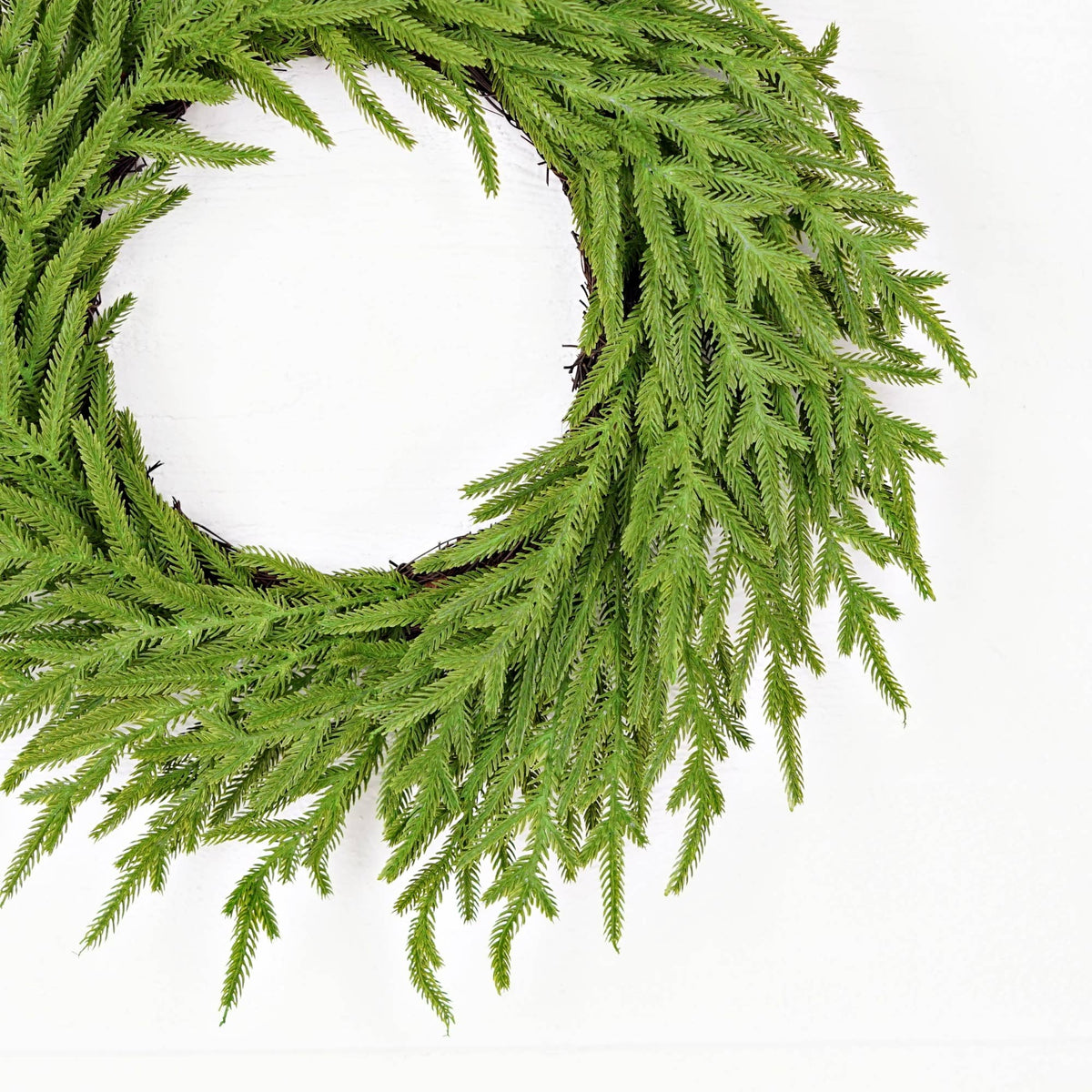 Twig Wreath-Soft Touch Evergreen Norfolk Pine-