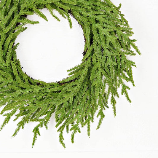 Twig Wreath-Soft Touch Evergreen Norfolk Pine-