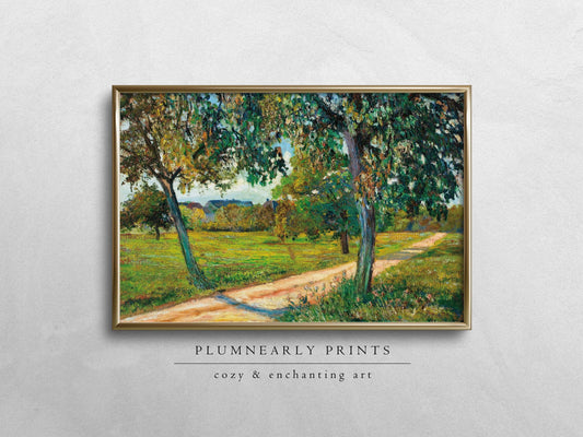 Yellow Green Landscape Oil Painting Framed Canvas Art 23