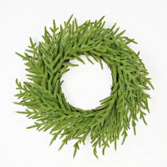 Twig Wreath-Soft Touch Evergreen Norfolk Pine-