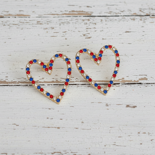 Be Still My Patriotic Heart! Channel Set Earrings