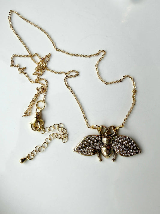 Upcycled Gucci Bee Pendant Necklace