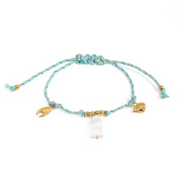 18K Stainless Steel Ocean Charm Bracelet - Waterproof