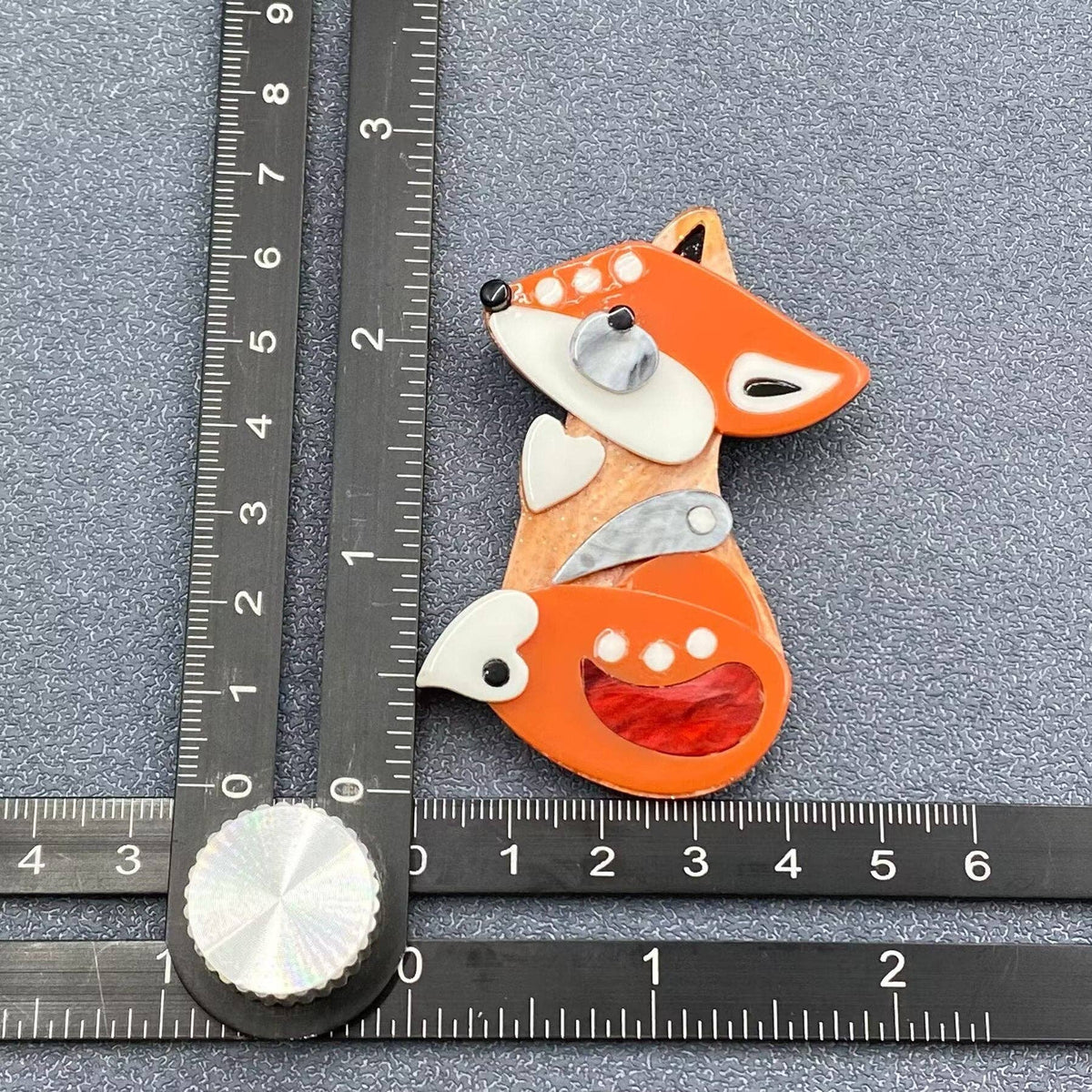 Cartoon Fox Acrylic Brooch