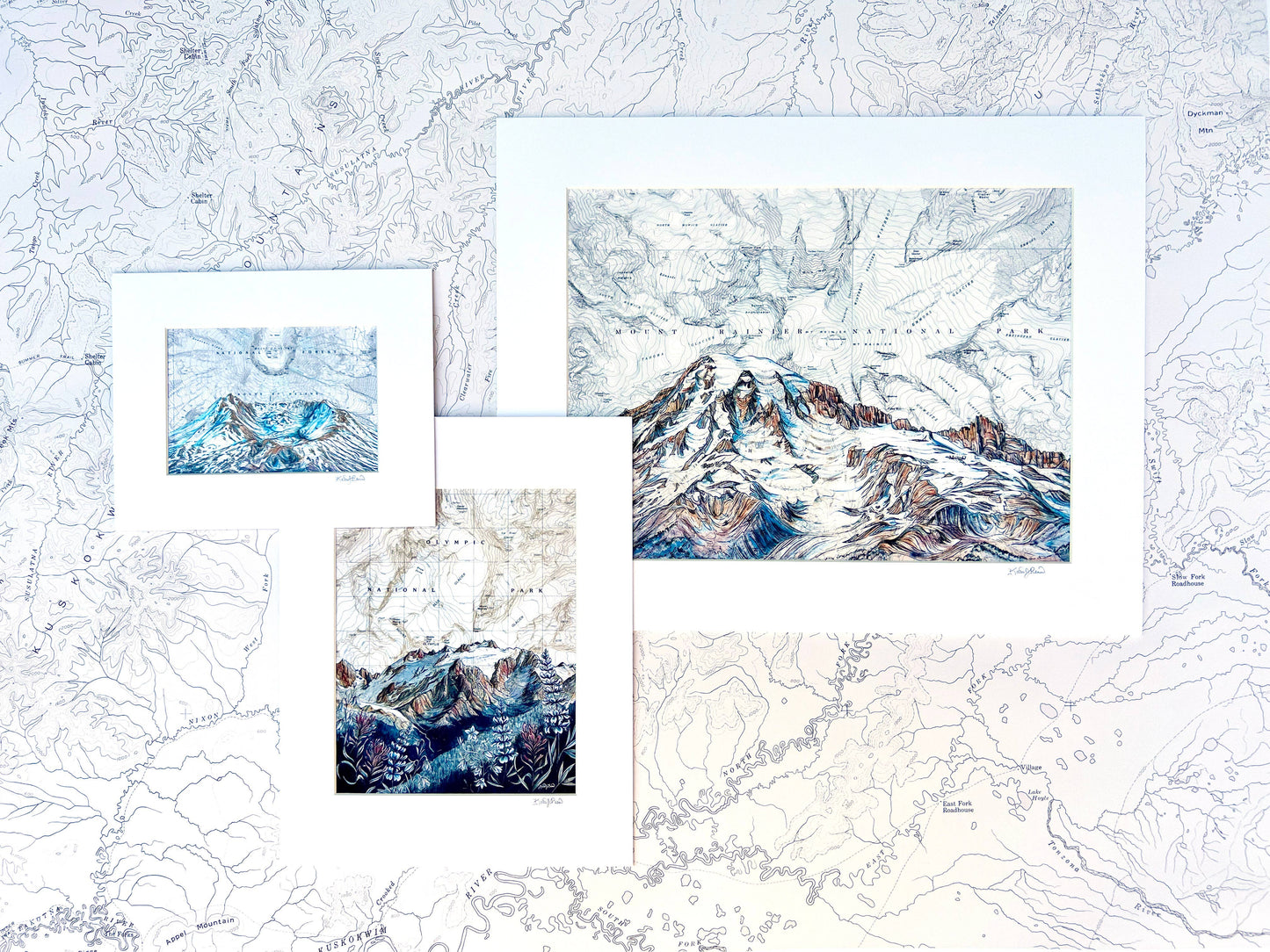 Mt Shasta Heart Lake Fine Art Matted Print