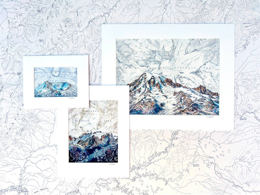 Mt Shasta Heart Lake Fine Art Matted Print