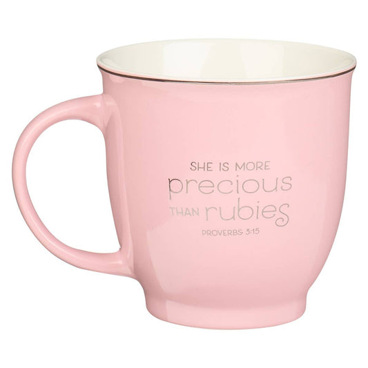 Mug White/Pink Rose I Love You Mom Prov. 3:15