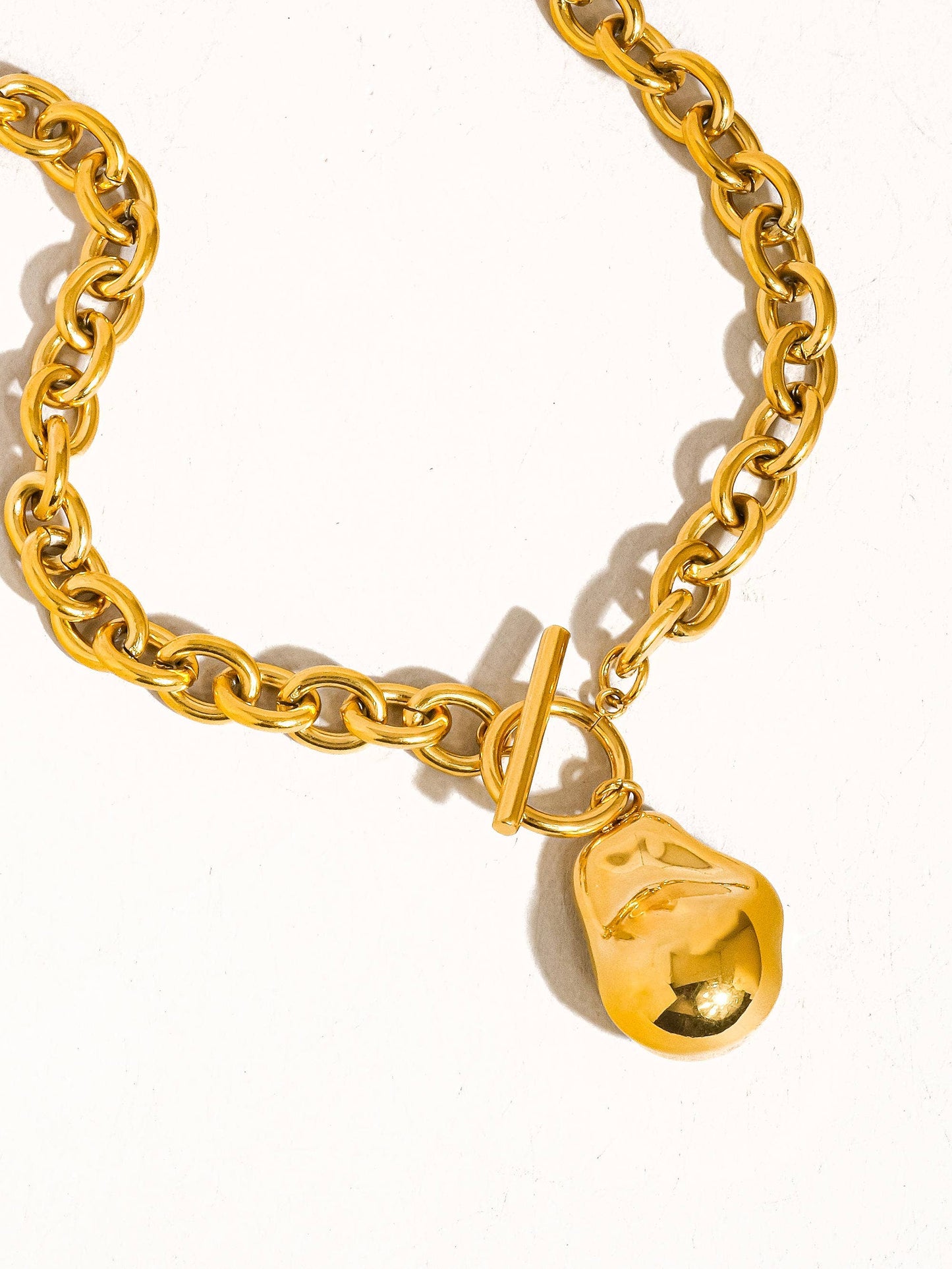 Ciel Large Pearl Chain Necklace - 18K Gold Non-Tarnish