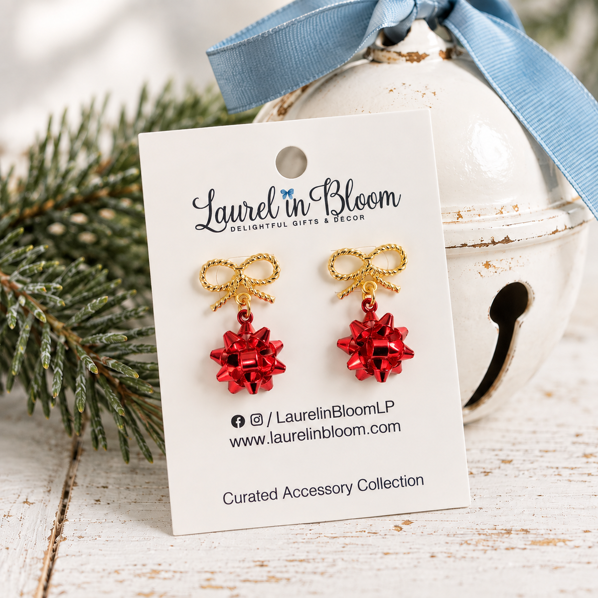 Christmas Cheer Petite Gift Bow Drops