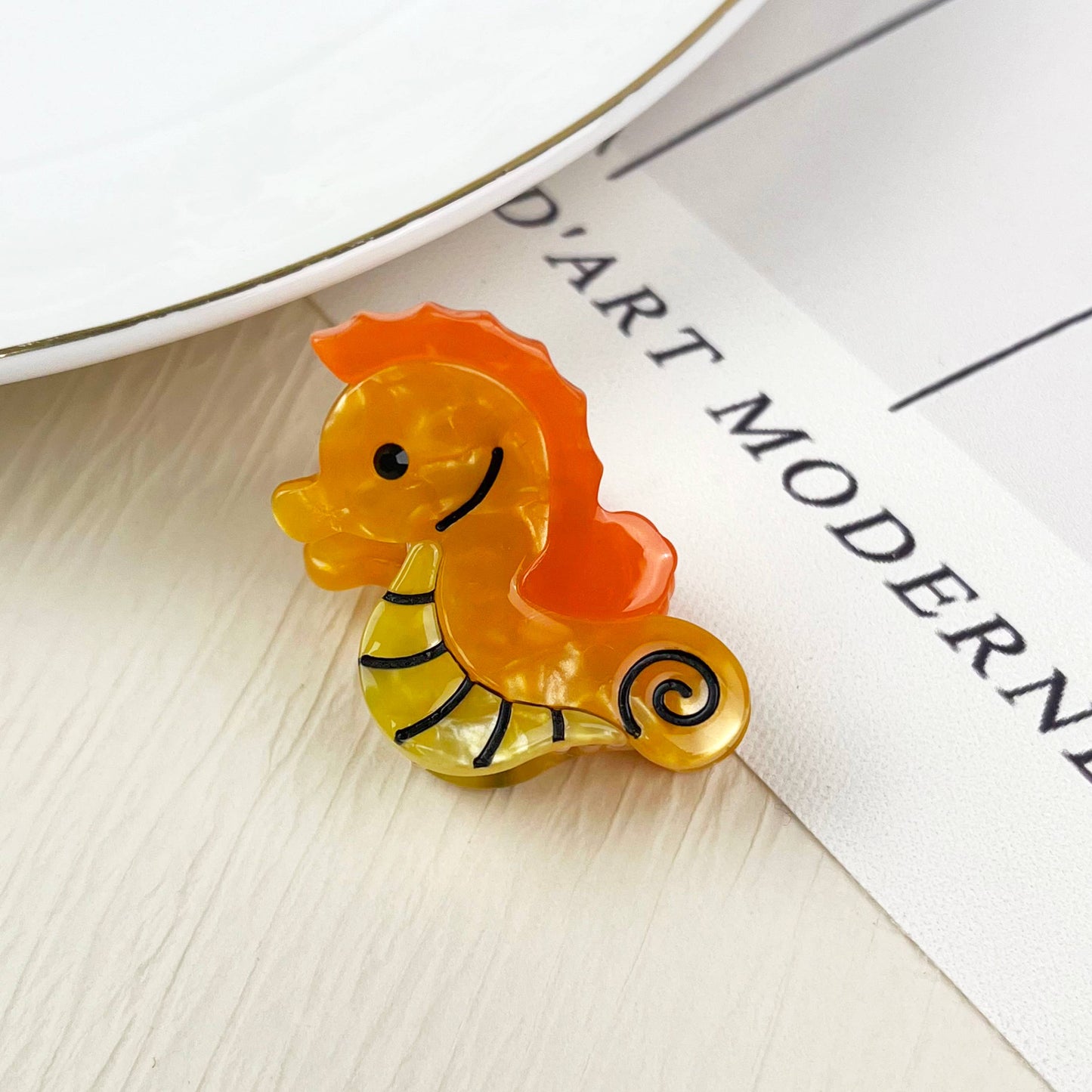 Mini marine life hair clip crab conch claw clip