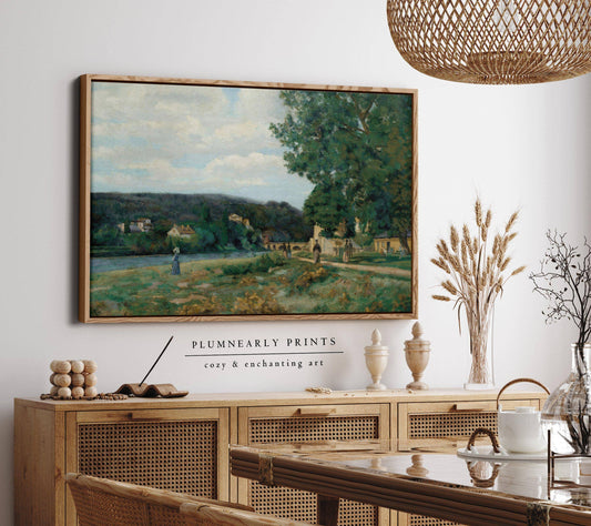 Emerald Green Landscape Oil Painting Framed Canvas Art 24