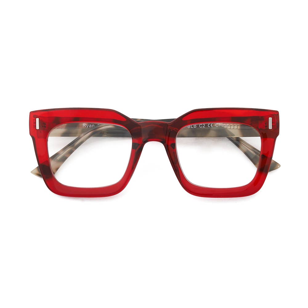 Readers - NESS | Transparent Red | Grey Tortoise | Blue Light