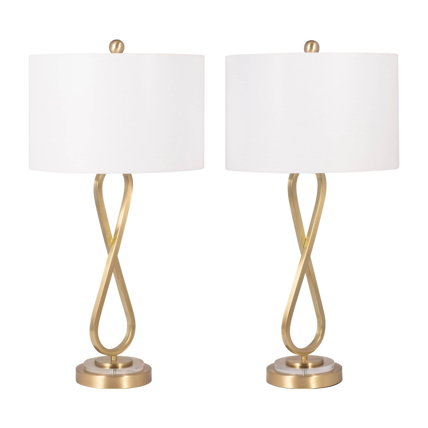 28 in. Metallic Gold Metal Infinity Table Lamp