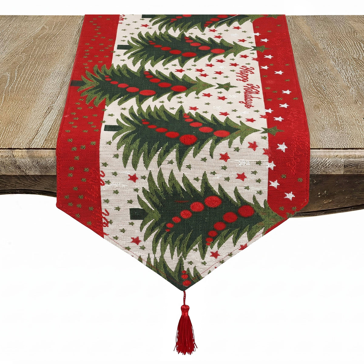 Holiday Christmas Tree Table Runner