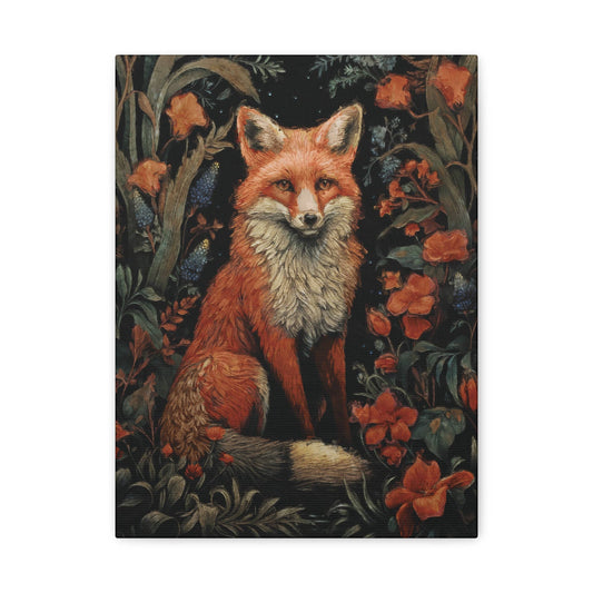 Vintage William Morris Foxes Canvas Wall Art