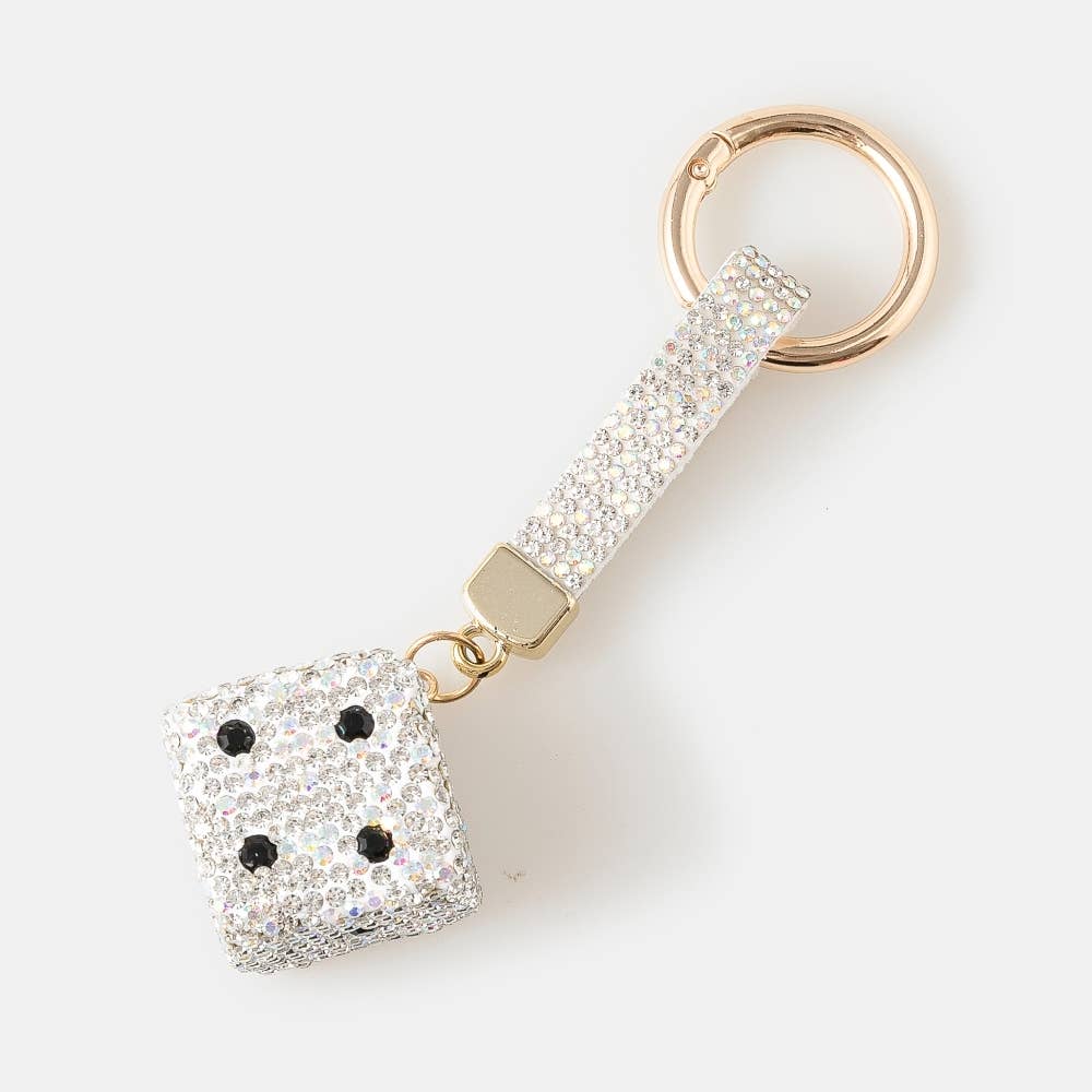 Pave Dice And Tag Bag Charm