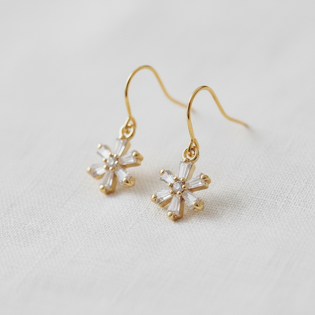 Pave Zircon Daisy Bloom Stud Earrings