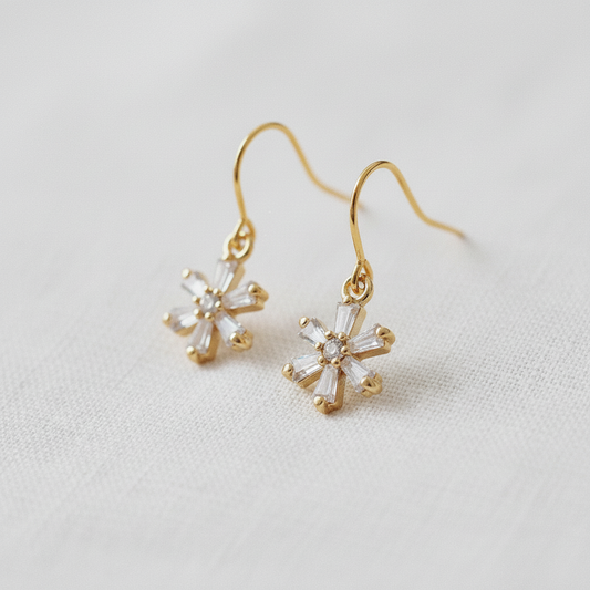 Pave Zircon Daisy Bloom Stud Earrings