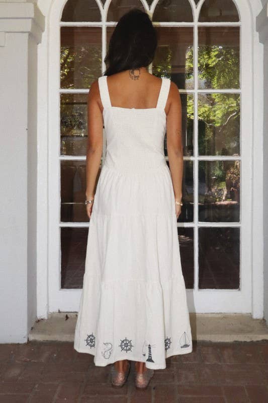 Nautical Tie Maxi Dress