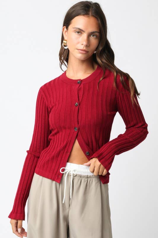 Haley Knit Button Top