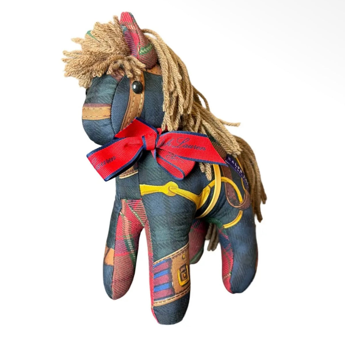 Ralph Lauren Tartan Vintage Silk Scarf Noble Pony