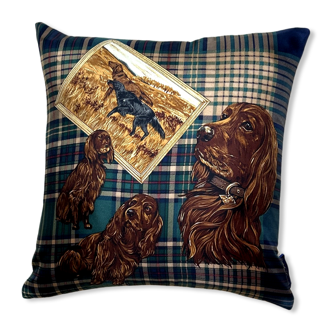 Sporting Dogs Vintage Silk Scarf Pillows